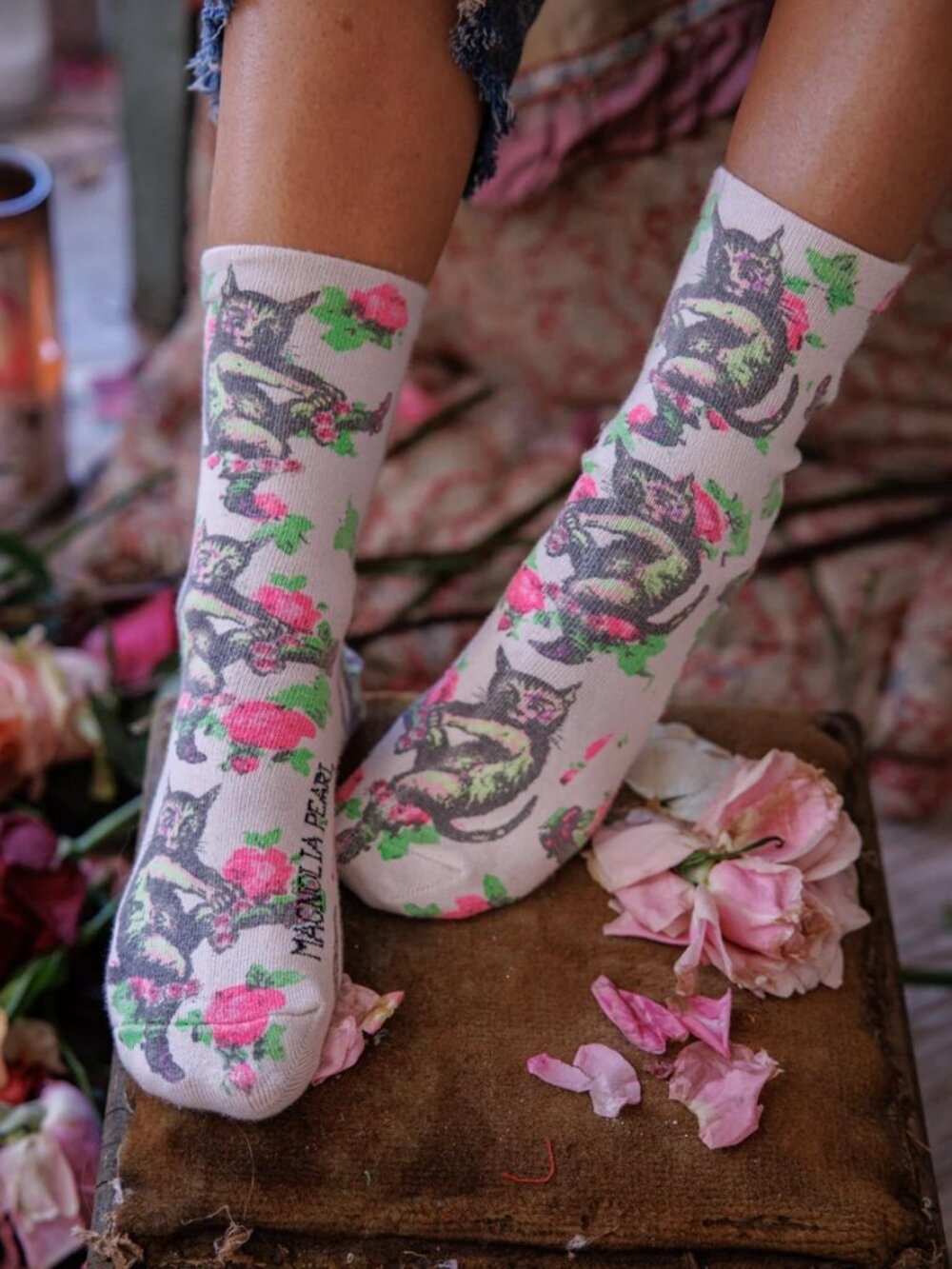 Magnolia Pearl Boots N' Cats MP Socks NWT